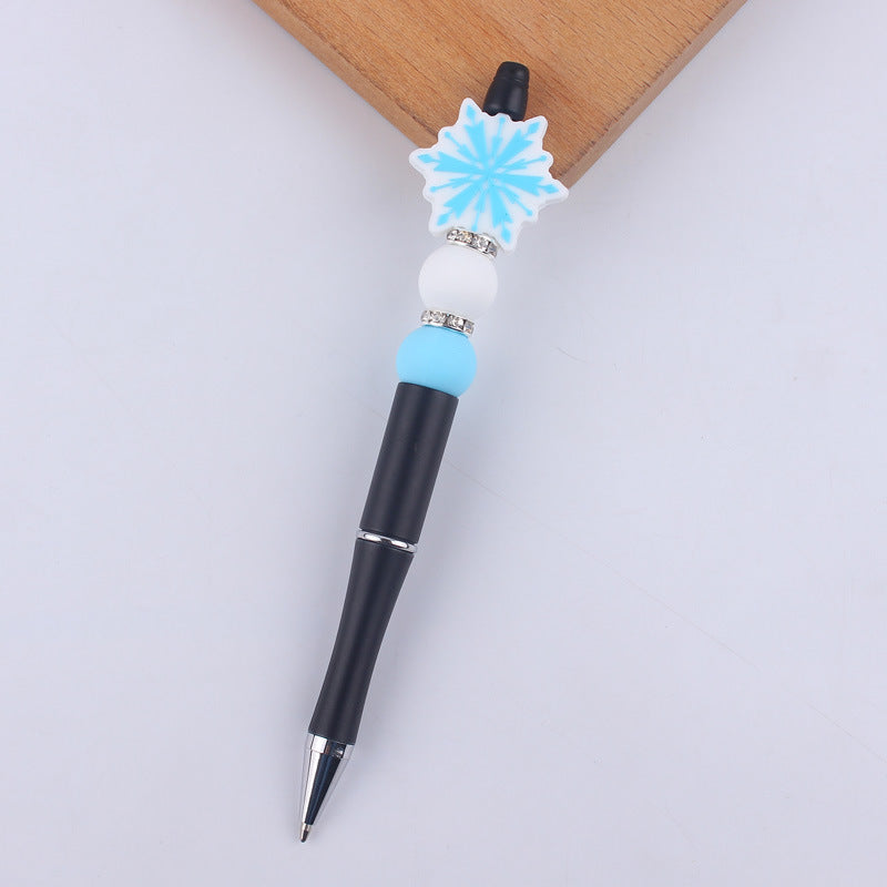 Wholesale Cartoon Christmas Silicone Handmade Plastic Beaded Pen